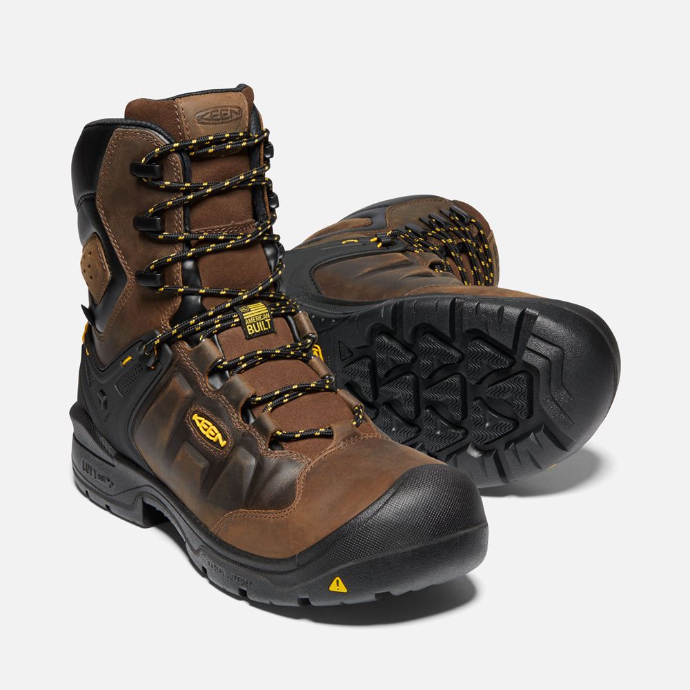 Botas de Trabajo Keen Mexico Marrom - Hombre Dover 8\" Insulated Waterproof (Carbon-Fiber Toe) - HJ07